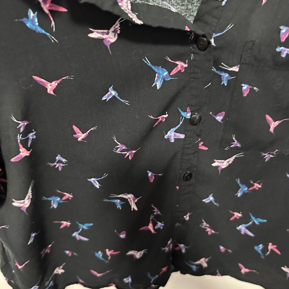 Cropped Button Down Top - Picture 2 of 2